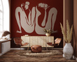 Tapeta artystyczna Wallart Couple Burgundy dwie postacie abstrakcja