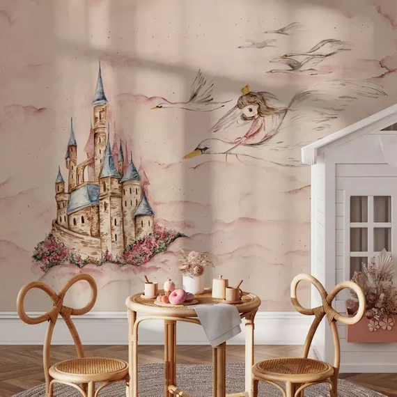 Fototapeta dla dzieci Swan Princess zamek księżniczka