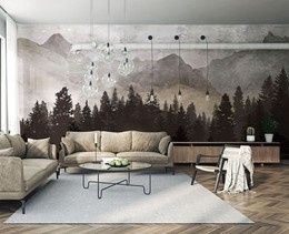 Tapeta Artystyczna Foggy mountains
