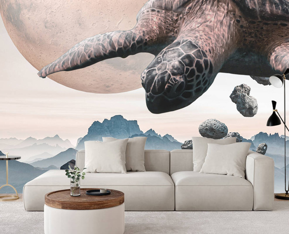 Fototapeta Żółw latający ponad górami - Zehem Chong