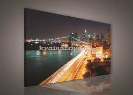 Obraz na płótnie PP148 Brooklyn Bridge nocą