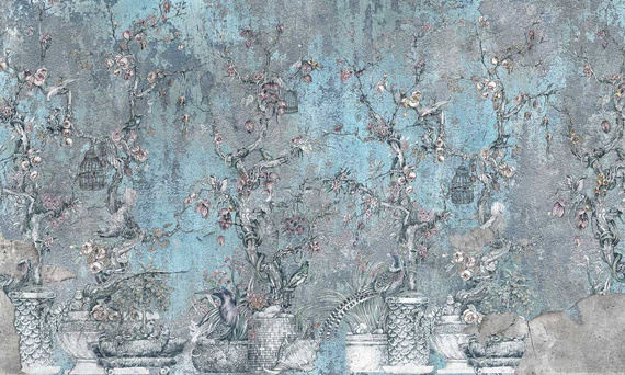 Ekskluzywny mural W japońskim ogrodzie Amare Blue
