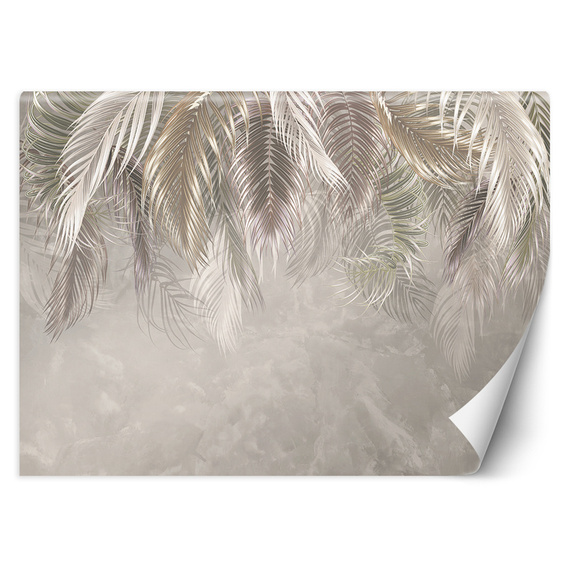 Fototapeta Tapeta do Sypialni Liście Palmy Beton 3D boho