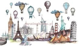 Fototapeta  Romantyczna podróż balonem nad miastami TRAVEL 2