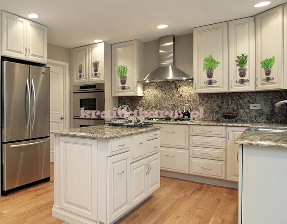 Naklejki na ścianę ZIOŁA W STYLOWYCH DONICZKACH  SPN51