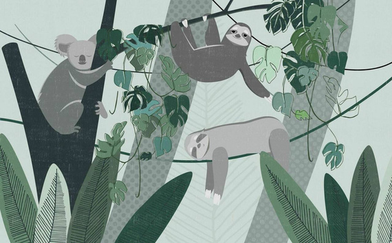 Tapeta Artystyczna Jungle Stories: Lazy