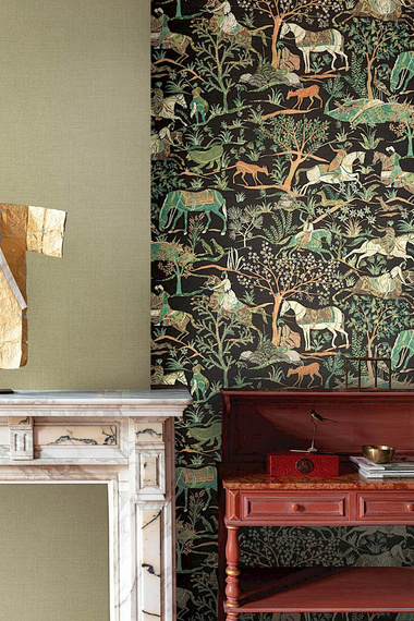 Mural Masureel Marwari Teal indyjskie sceny rodzajowe