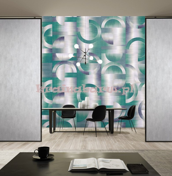 Mural geometryczna abstrakcja Leonardo Teal 2