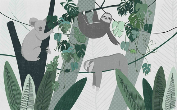 Tapeta Artystyczna Jungle Stories: Lazy