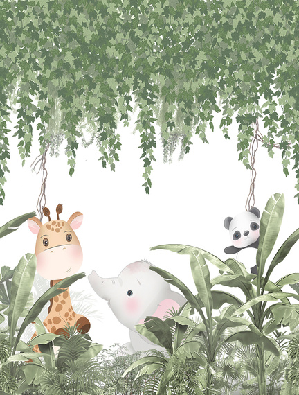 Tapeta Mural CW6016-1 Jungle Friends Expedition