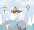 Tapeta Mural CW6001-1 Air Travel Bear