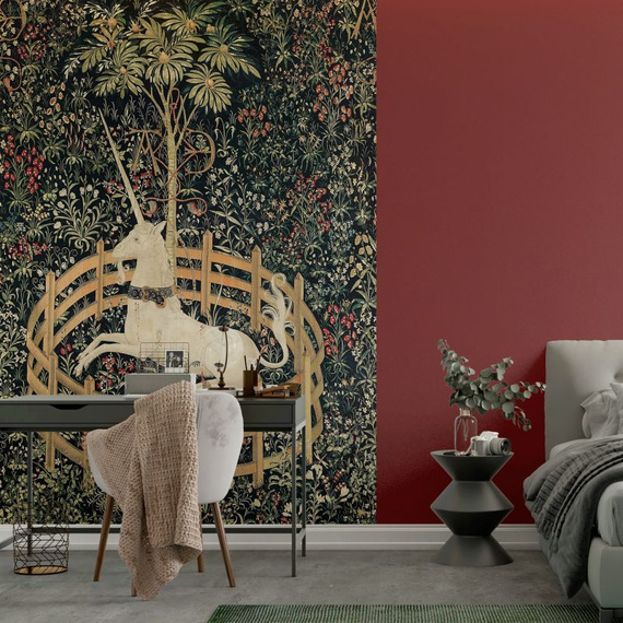 Tapeta Fototapeta 26985 Tapestry mural with unicorn in the garden