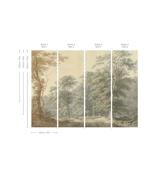 Tapeta Artystyczna Watercolor Grove