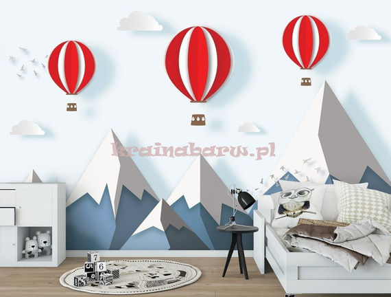 Fototapeta 13609 Przeloty balonami nad górami