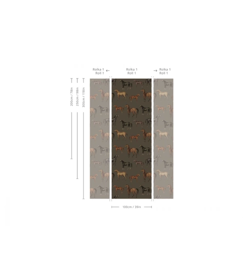 Tapeta Artystyczna Horses Olive