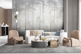 Fototapeta Las W Białej Mgle