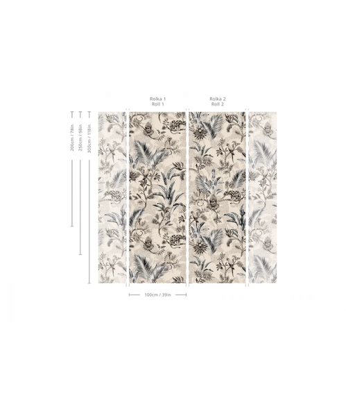 Tapeta Artystyczna Jungle Team Beige