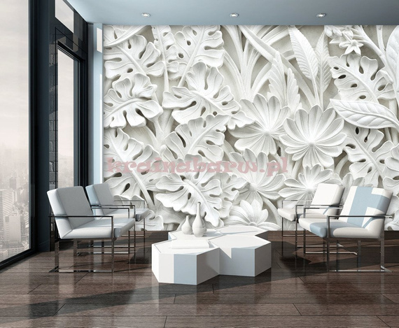 Fototapeta 10052 ALABASTROWE KWIATY 3D